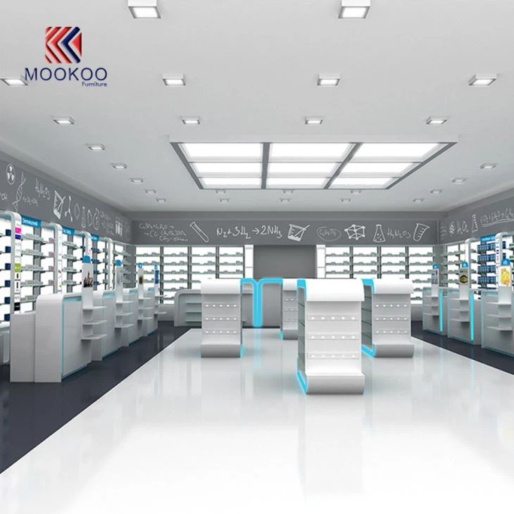 Modern Simple Europe Style High End Farmacia Shop Interior Design Medicine Storage Shelves