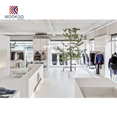 ร้านค้าปลีกเสื้อผ้าออกแบบตกแต่งภายในจากประเทศจีนกว่างโจว MOOKOO FURNITURE