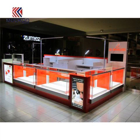 Beautiful Jewellery Kiosk Tempered Glass Jewellery Shop เฟอร์นิเจอร์